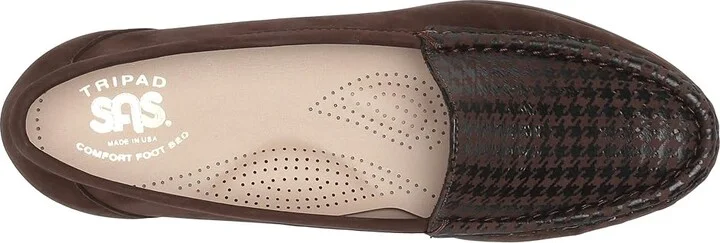 SAS Simplify Comfort Loafer Women's Shoes Brown Tetris : 9.5 N - Narrow (AA), Leather - Image 3
