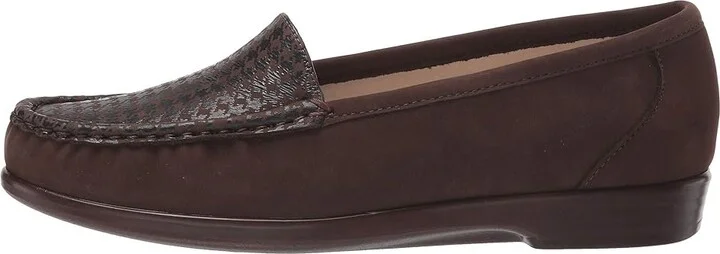 SAS Simplify Comfort Loafer Women's Shoes Brown Tetris : 9.5 N - Narrow (AA), Leather - Image 7