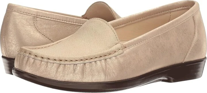 SAS Simplify Comfort Loafer Women's Shoes Lusso/M-Gold : 8 S - Slim (AAA), Leather