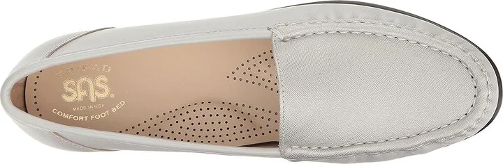 SAS Simplify Comfort Loafer Women's Shoes Silver Cloud : 8 S - Slim (AAA), Leather - Image 3
