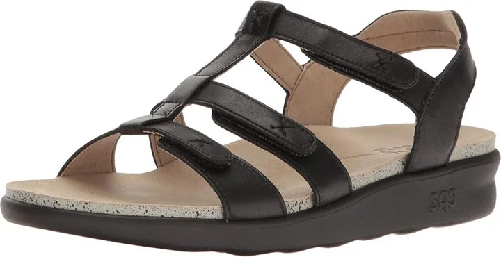 SAS Sorrento Adjustable Comfort Sandal Women's Shoes Black : 7 N - Narrow (AA), Leather - Image 2