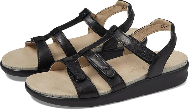 SAS Sorrento Adjustable Comfort Sandal Women's Shoes Black : 7 N - Narrow (AA), Leather