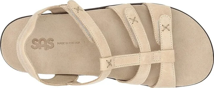 SAS Sorrento Adjustable Comfort Sandal Women's Shoes Linen : 5 M - Medium (B), Leather - Image 3