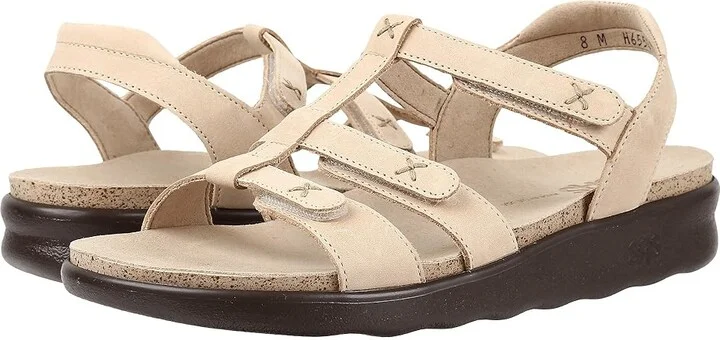 SAS Sorrento Adjustable Comfort Sandal Women's Shoes Linen : 5 M - Medium (B), Leather
