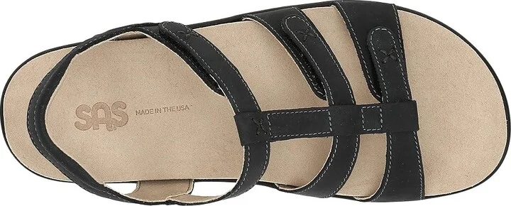 SAS Sorrento Adjustable Comfort Sandal Women's Shoes Nero : 5 M - Medium (B), Leather - Image 3