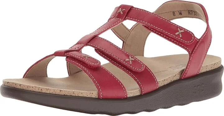SAS Sorrento Adjustable Comfort Sandal Women's Shoes Red : 5 M - Medium (B), Leather - Image 2