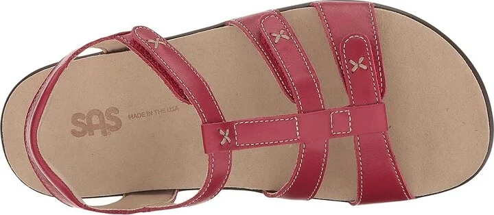 SAS Sorrento Adjustable Comfort Sandal Women's Shoes Red : 5 M - Medium (B), Leather - Image 3