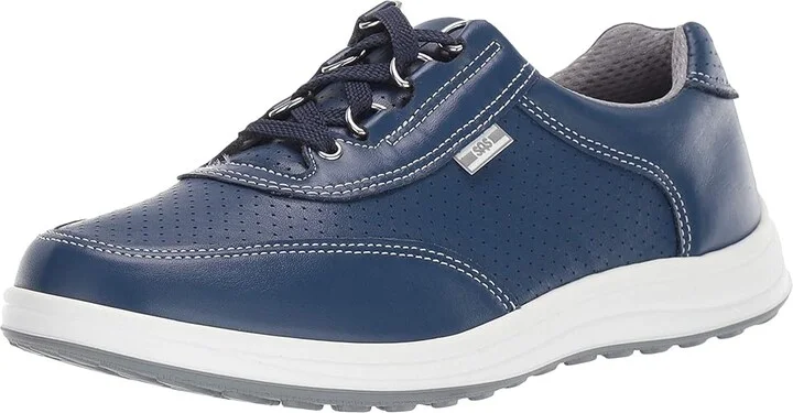 SAS Sporty Lux Lace Up Comfort Sneaker Women's Shoes Blue Perf : 6.5 S - Slim (AAA), Leather - Image 2