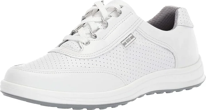 SAS Sporty Lux Lace Up Comfort Sneaker Women's Shoes White Perf : 7 S - Slim (AAA), Leather - Image 2