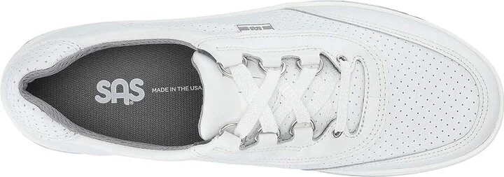 SAS Sporty Lux Lace Up Comfort Sneaker Women's Shoes White Perf : 7 S - Slim (AAA), Leather - Image 3