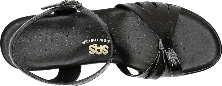 SAS Strippy Wedge Sandal Women's Shoes Black Patent : 7 N - Narrow (AA) - Image 3