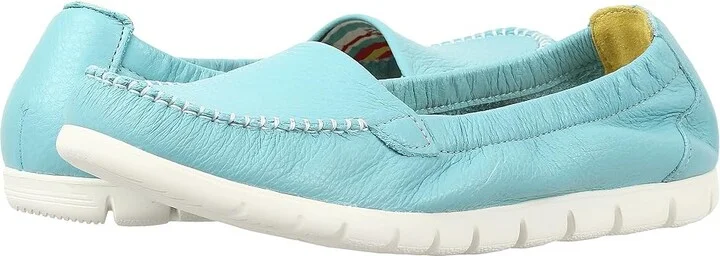 SAS Sunny Elasticized Comfort Loafer Women's Shoes Teal : 7 N - Narrow (AA), Leather