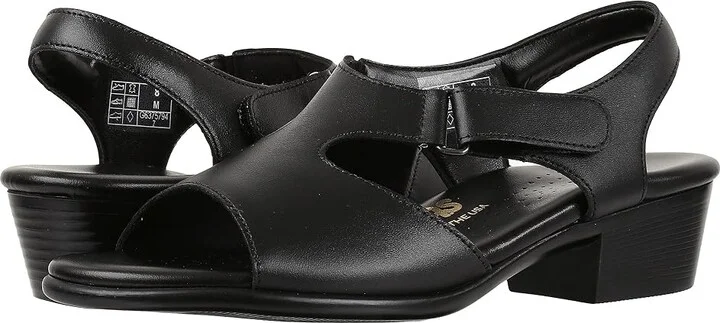 SAS Suntimer Comfort Heeled Sandal Women's Shoes Black : 6 S - Slim (AAA), Leather