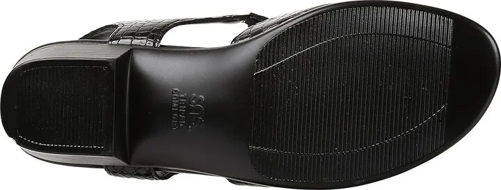 SAS Suntimer Comfort Heeled Sandal Women's Shoes Black Croc : 6 S - Slim (AAA), Leather - Image 4