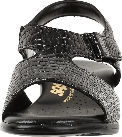 SAS Suntimer Comfort Heeled Sandal Women's Shoes Black Croc : 6 S - Slim (AAA), Leather - Image 6