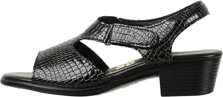 SAS Suntimer Comfort Heeled Sandal Women's Shoes Black Croc : 6 S - Slim (AAA), Leather - Image 7