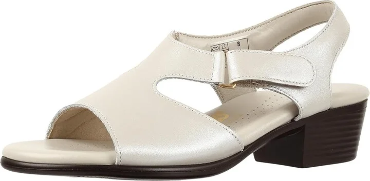 SAS Suntimer Comfort Heeled Sandal Women's Shoes Pearl Bone : 7.5 S - Slim (AAA), Leather - Image 2