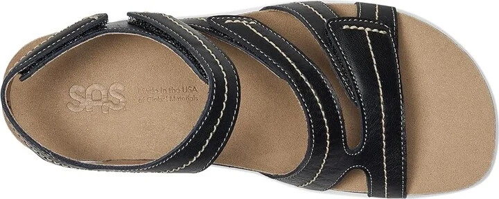 SAS Swerve Adjustable Comfort Sandals Women's Dress Sandals Black : 6.5 W - Wide (C), Leather - Image 2