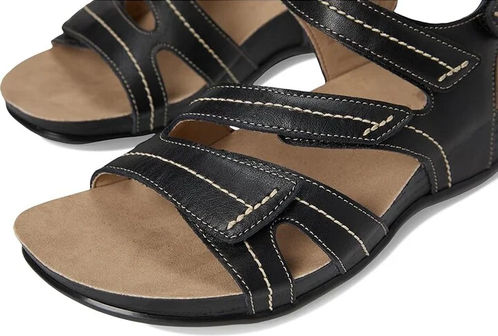 SAS Swerve Adjustable Comfort Sandals Women's Dress Sandals Black : 6.5 W - Wide (C), Leather - Image 7