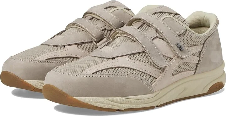 SAS TMV Adjustable Comfort Sneaker Women's Shoes Taupe/Pink : 6.5 M - Medium (B), Suede