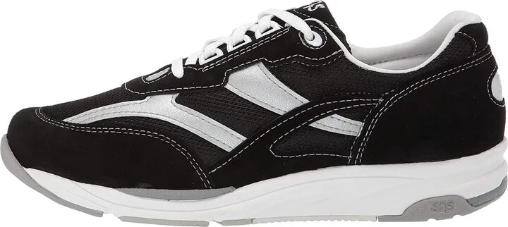 SAS Tour Mesh Comfort Walking Sneaker Women's Shoes Black/Silver : 7 M - Medium (B), Textile/Suede - Image 7