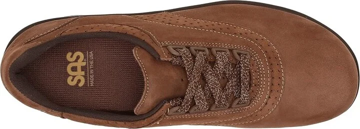 SAS Walk Easy Comfort Walking Shoe Women's Shoes Chocolate Nubuck : 6 M - Medium (B), Leather - Image 3