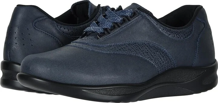 SAS Walk Easy Comfort Walking Shoe Women's Shoes Indigo/Blueberry : 6 S - Slim (AAA), Leather
