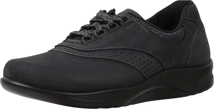 SAS Walk Easy Comfort Walking Shoe Women's Shoes Nero/Charcoal Nubuck : 6 N - Narrow (AA), Leather - Image 2