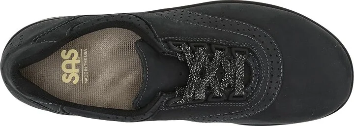SAS Walk Easy Comfort Walking Shoe Women's Shoes Nero/Charcoal Nubuck : 6 N - Narrow (AA), Leather - Image 3