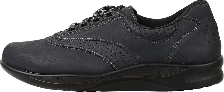 SAS Walk Easy Comfort Walking Shoe Women's Shoes Nero/Charcoal Nubuck : 6 N - Narrow (AA), Leather - Image 7
