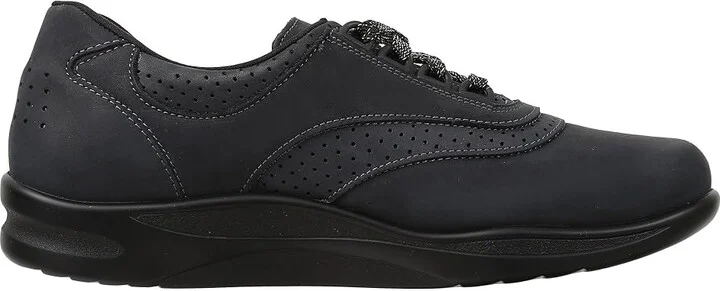 SAS Walk Easy Comfort Walking Shoe Women's Shoes Nero/Charcoal Nubuck : 6 N - Narrow (AA), Leather - Image 8