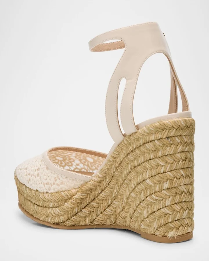 Sasha Lace Wedge Espadrilles - Image 2