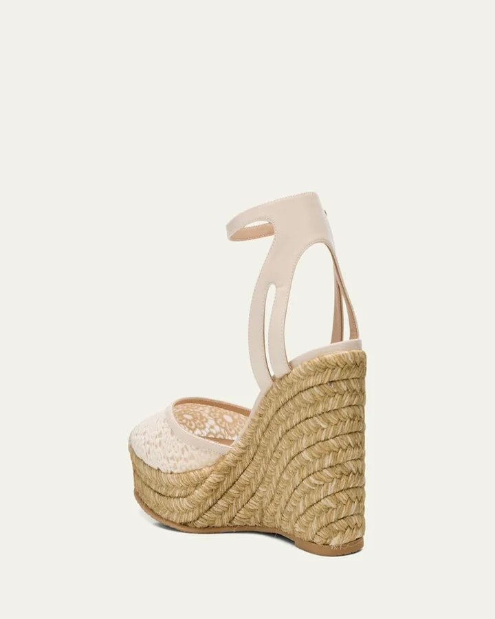 Sasha Lace Wedge Espadrilles - Image 5