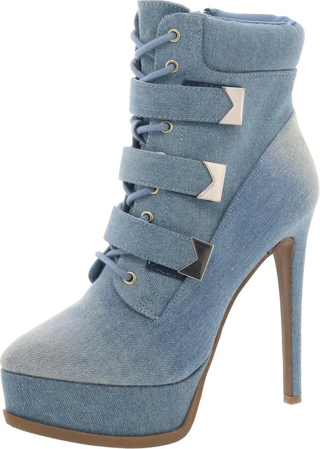 SASHA Womens Denim Pointed toe Booties