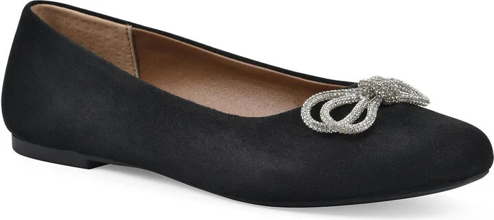 Sashimi Womens Rhinestone Textured Ballet Flats