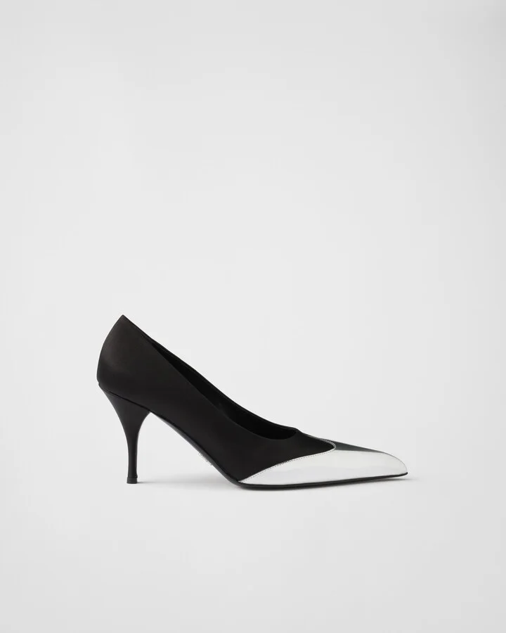 Satin and metallic leather pumps - Image 2