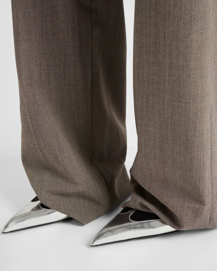 Satin and metallic leather pumps - Image 3