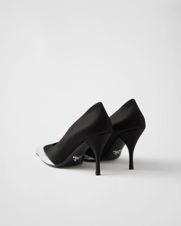 Satin and metallic leather pumps - Image 5