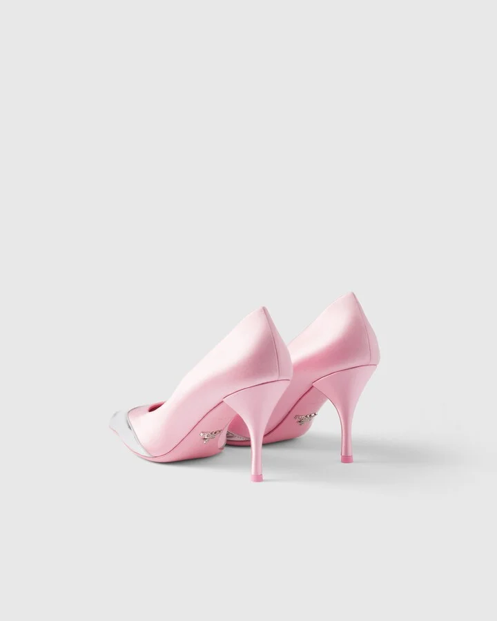 Satin and metallic leather pumps - Image 4