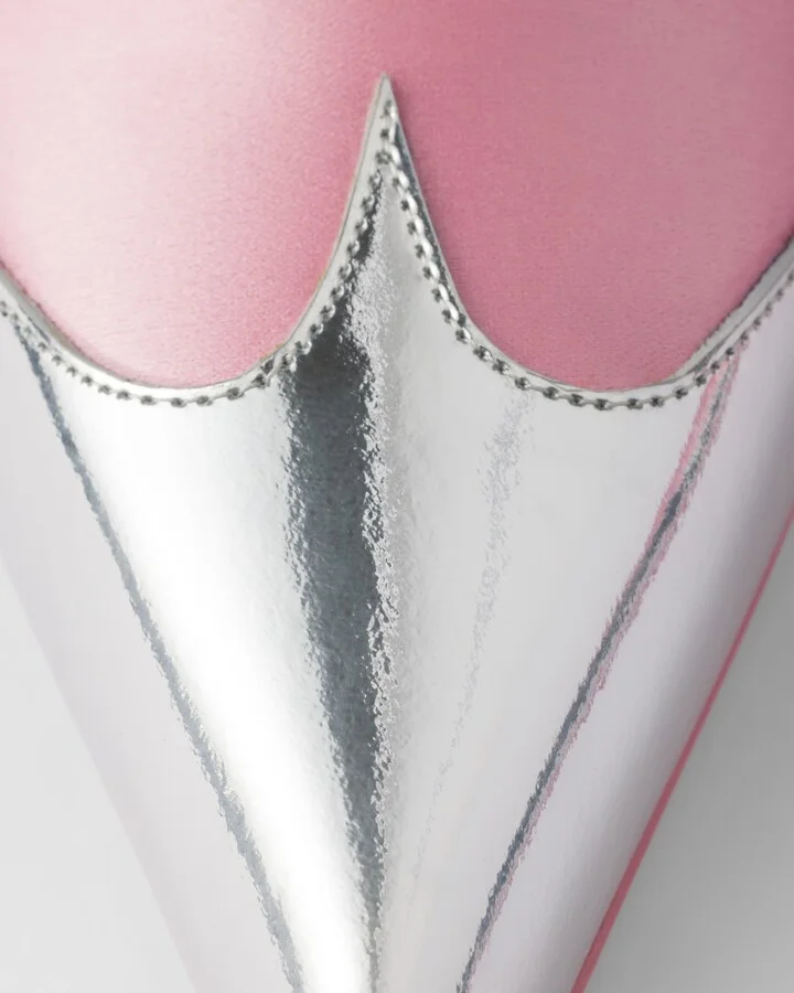 Satin and metallic leather pumps - Image 5