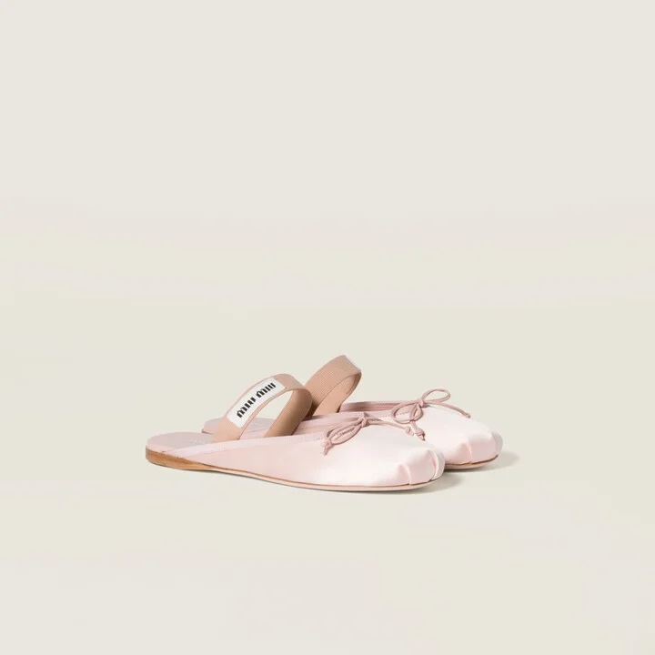 Satin ballerina mules