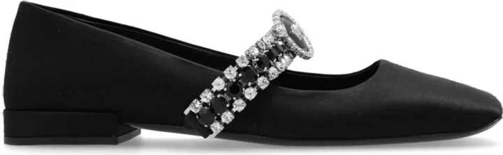 Satin Ballerinas, , - Black