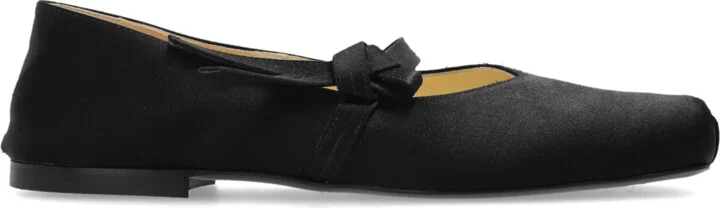 Satin Ballerinas, , - Black