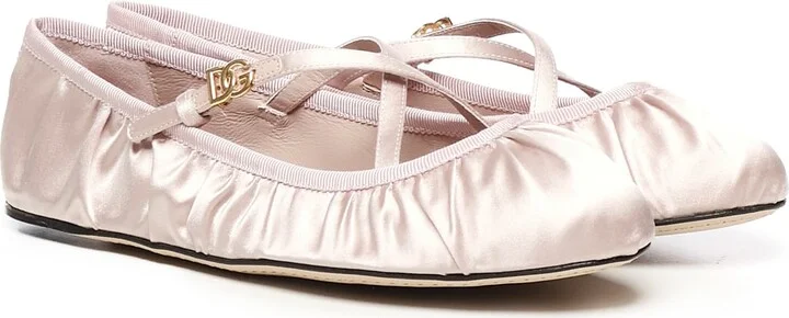 Satin Ballerinas With Logo - Image 2