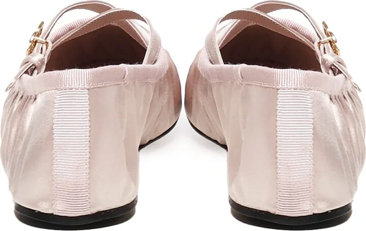 Satin Ballerinas With Logo - Image 3