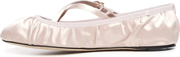 Satin Ballerinas With Logo - Image 4