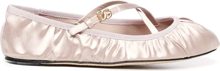 Satin Ballerinas With Logo