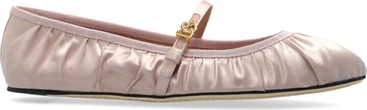 Satin Ballet Flats, , - Pink