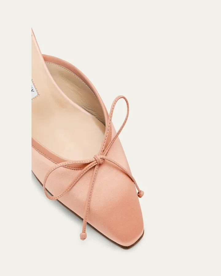 Satin Bow Ballerina Flats - Image 3