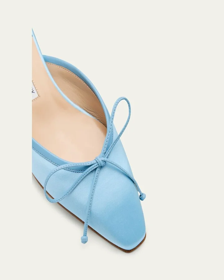 Satin Bow Ballerina Flats - Image 4